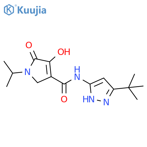 N-(3-tert-butyl-1H-pyrazol-5-yl)-4-hydroxy-1-isopropyl-5-oxo-2H-pyrrole-3-carboxamide structure
