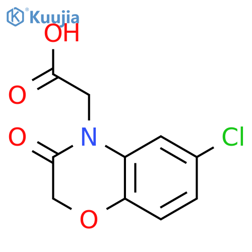 2-(6-chloro-3-oxo-3,4-dihydro-2H-1,4-benzoxazin-4-yl)acetic acid structure