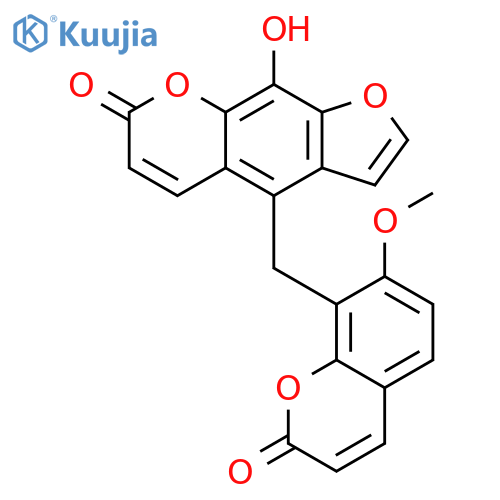 7H-Furo[3,2-g][1]benzopyran-7-one, 9-hydroxy-4-[(7-methoxy-2-oxo-2H-1-benzopyran-8-yl)methyl]- structure