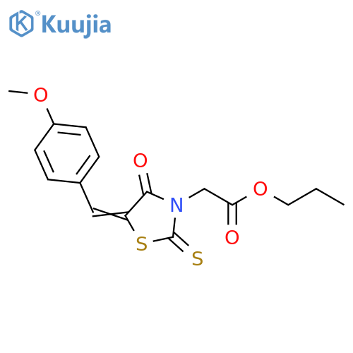 propyl (Z)-2-(5-(4-methoxybenzylidene)-4-oxo-2-thioxothiazolidin-3-yl)acetate structure