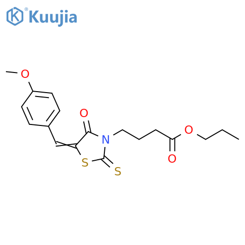 propyl 4-(5Z)-5-(4-methoxyphenyl)methylidene-4-oxo-2-sulfanylidene-1,3-thiazolidin-3-ylbutanoate structure