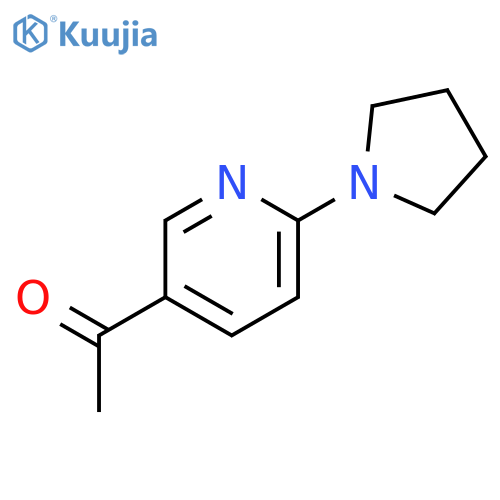 1-6-(pyrrolidin-1-yl)pyridin-3-ylethan-1-one structure