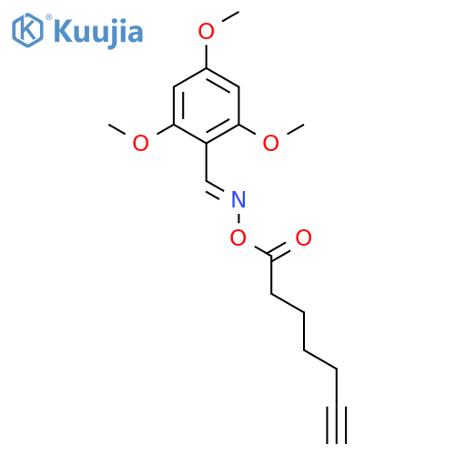 Benzaldehyde, 2,4,6-trimethoxy-, O-(1-oxo-6-heptyn-1-yl)oxime structure