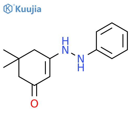 2-Cyclohexen-1-one, 5,5-dimethyl-3-(2-phenylhydrazino)- structure
