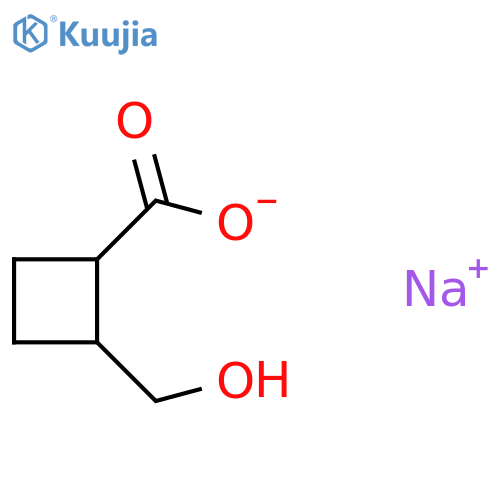 2-(hydroxymethyl)cyclobutanecarboxylic acid;sodium salt structure