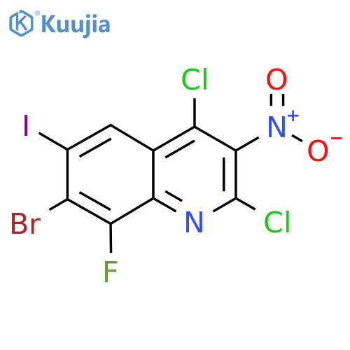 7-Bromo-2,4-dichloro-8-fluoro-6-iodo-3-nitroquinoline structure