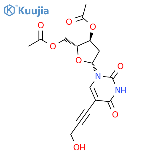 Uridine, 2'-deoxy-5-(3-hydroxy-1-propynyl)-, 3',5'-diacetate structure