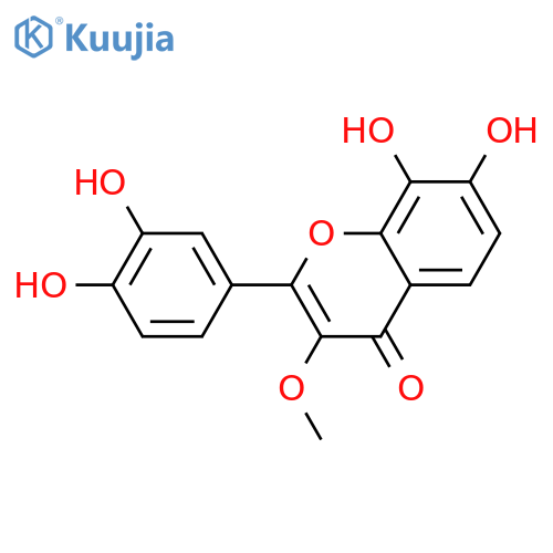 2-(3,4-dihydroxy-phenyl)-7,8-dihydroxy-3-methoxy-chromen-4-one structure