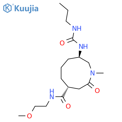 (4R,8R)-N-(2-methoxyethyl)-1-methyl-2-oxo-8-(propylcarbamoyl)aminoazonane-4-carboxamide structure