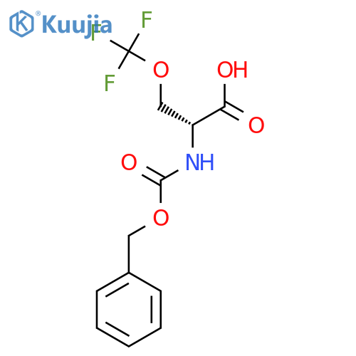 (2R)-2-{(benzyloxy)carbonylamino}-3-(trifluoromethoxy)propanoic acid structure