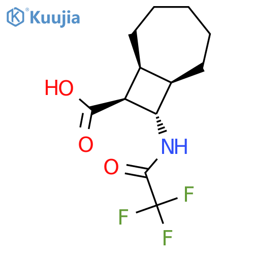 rac-(1R,7S,8S,9S)-9-(2,2,2-trifluoroacetamido)bicyclo[5.2.0]nonane-8-carboxylic acid structure