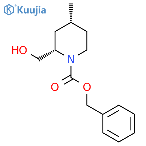 rac-benzyl (2R,4S)-2-(hydroxymethyl)-4-methylpiperidine-1-carboxylate structure