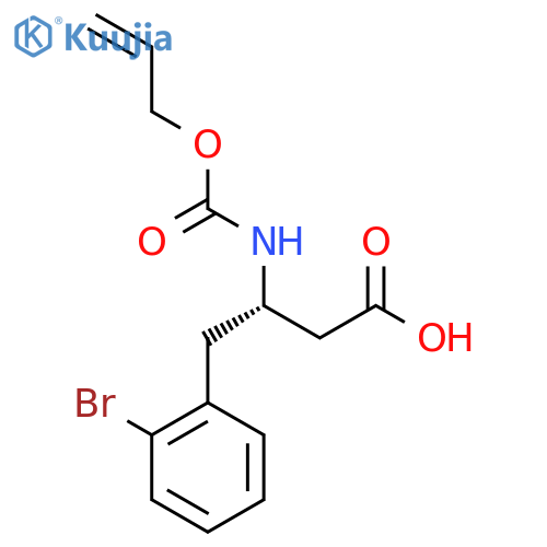 (3S)-4-(2-bromophenyl)-3-{(prop-2-en-1-yloxy)carbonylamino}butanoic acid structure