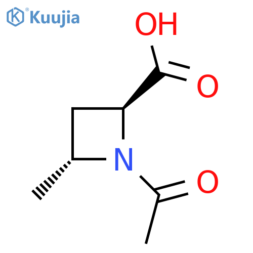 rac-(2R,4S)-1-acetyl-4-methylazetidine-2-carboxylic acid structure