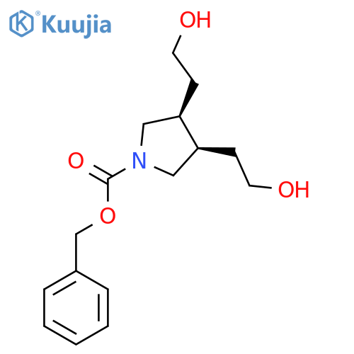 benzyl (3R,4S)-3,4-bis(2-hydroxyethyl)pyrrolidine-1-carboxylate structure