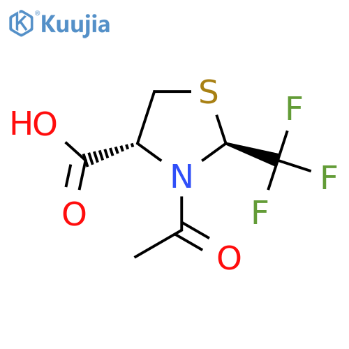 (2S,4R)-3-acetyl-2-(trifluoromethyl)-1,3-thiazolidine-4-carboxylic acid structure