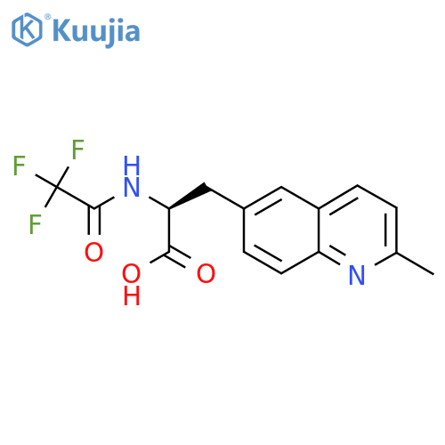 (2S)-3-(2-methylquinolin-6-yl)-2-(2,2,2-trifluoroacetamido)propanoic acid structure