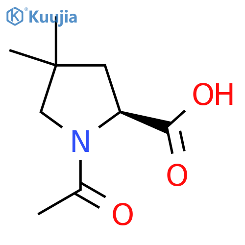 (2S)-1-acetyl-4,4-dimethylpyrrolidine-2-carboxylic acid structure