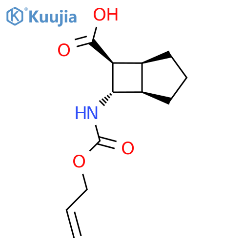rac-(1R,5S,6S,7S)-7-{(prop-2-en-1-yloxy)carbonylamino}bicyclo3.2.0heptane-6-carboxylic acid structure