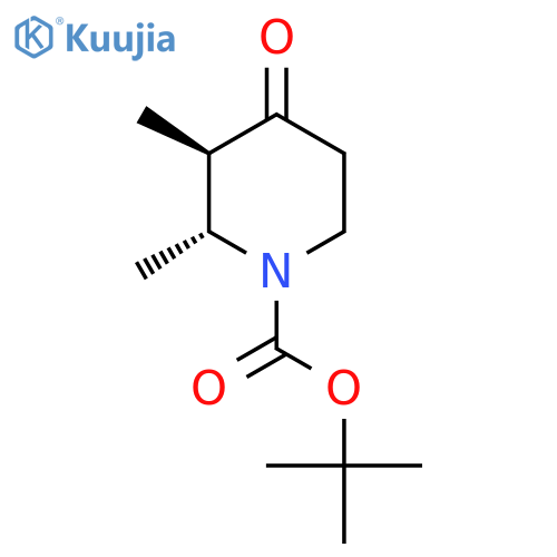 rac-tert-butyl (2R,3R)-2,3-dimethyl-4-oxopiperidine-1-carboxylate structure