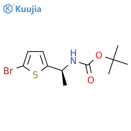 tert-butyl N-[(1S)-1-(5-bromothiophen-2-yl)ethyl]carbamate structure