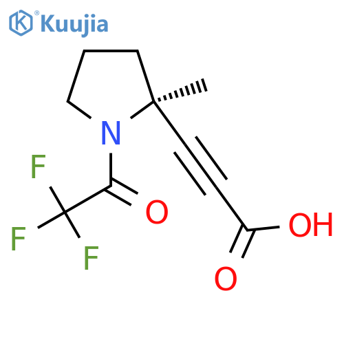 3-[(2S)-2-methyl-1-(2,2,2-trifluoroacetyl)pyrrolidin-2-yl]prop-2-ynoic acid structure