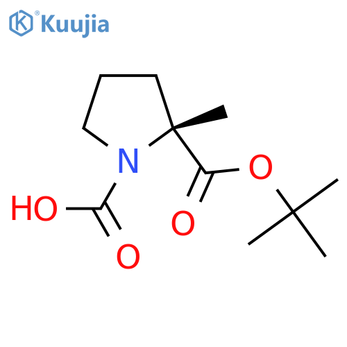 (2R)-2-(tert-butoxy)carbonyl-2-methylpyrrolidine-1-carboxylic acid structure