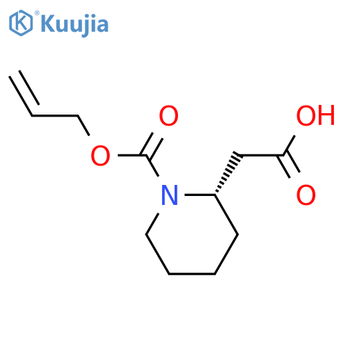 2-[(2S)-1-[(prop-2-en-1-yloxy)carbonyl]piperidin-2-yl]acetic acid structure