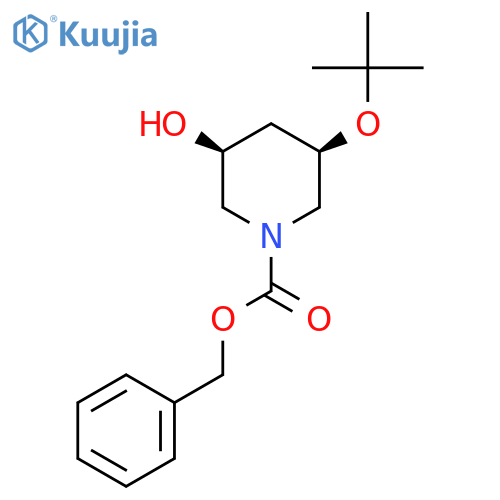 benzyl (3R,5S)-3-(tert-butoxy)-5-hydroxypiperidine-1-carboxylate structure