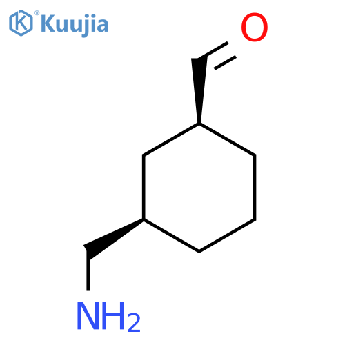 rac-(1R,3S)-3-(aminomethyl)cyclohexane-1-carbaldehyde structure