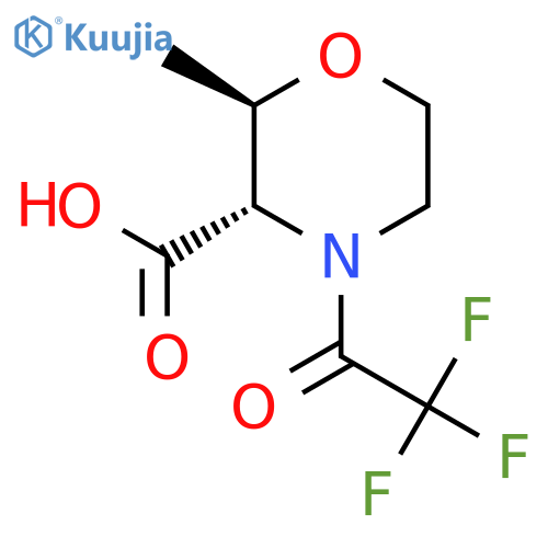 (2R,3S)-2-methyl-4-(trifluoroacetyl)morpholine-3-carboxylic acid structure