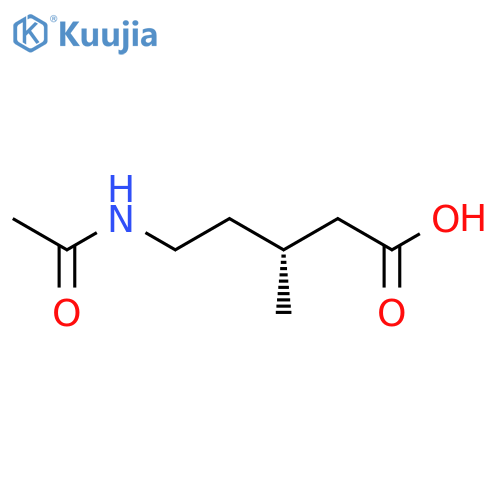 (3R)-5-acetamido-3-methylpentanoic acid structure
