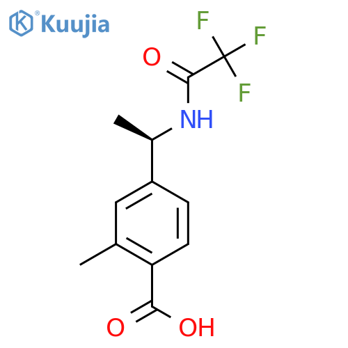 2-methyl-4-[(1R)-1-(2,2,2-trifluoroacetamido)ethyl]benzoic acid structure