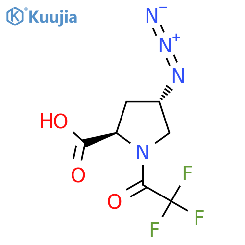 (2R,4S)-4-azido-1-(2,2,2-trifluoroacetyl)pyrrolidine-2-carboxylic acid structure