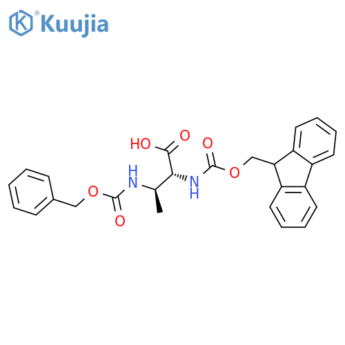 (2R,3R)-3-{(benzyloxy)carbonylamino}-2-({(9H-fluoren-9-yl)methoxycarbonyl}amino)butanoic acid structure