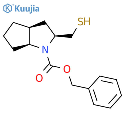 benzyl (2S,3aS,6aS)-2-(sulfanylmethyl)-octahydrocyclopenta[b]pyrrole-1-carboxylate structure