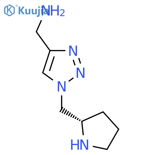 1-(1-{(2S)-pyrrolidin-2-ylmethyl}-1H-1,2,3-triazol-4-yl)methanamine structure