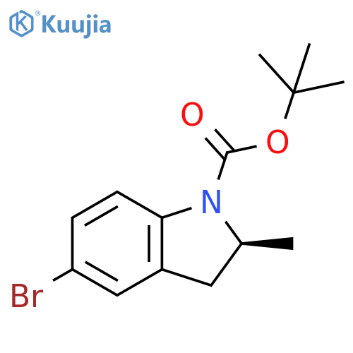 tert-butyl (2S)-5-bromo-2-methyl-2,3-dihydro-1H-indole-1-carboxylate structure