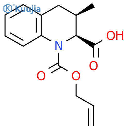 rac-(2R,3S)-3-methyl-1-[(prop-2-en-1-yloxy)carbonyl]-1,2,3,4-tetrahydroquinoline-2-carboxylic acid structure