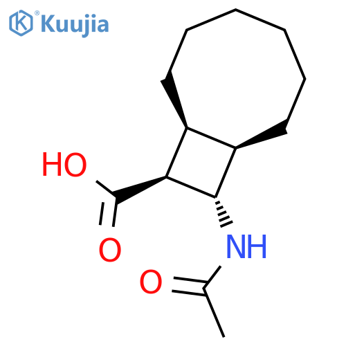 rac-(1R,8S,9S,10S)-10-acetamidobicyclo6.2.0decane-9-carboxylic acid structure