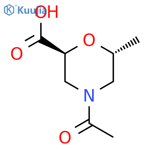 rac-(2R,6S)-4-acetyl-6-methylmorpholine-2-carboxylic acid structure