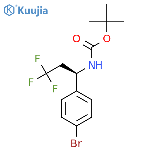 tert-butyl N-(1R)-1-(4-bromophenyl)-3,3,3-trifluoropropylcarbamate structure