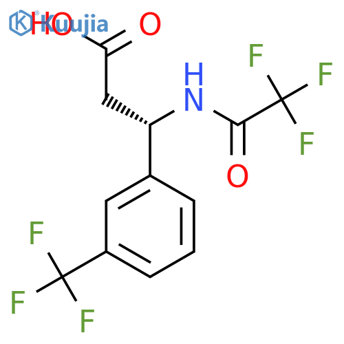 (3S)-3-(2,2,2-trifluoroacetamido)-3-3-(trifluoromethyl)phenylpropanoic acid structure