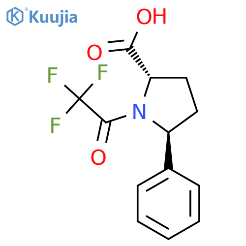 (2S,5S)-5-phenyl-1-(2,2,2-trifluoroacetyl)pyrrolidine-2-carboxylic acid structure