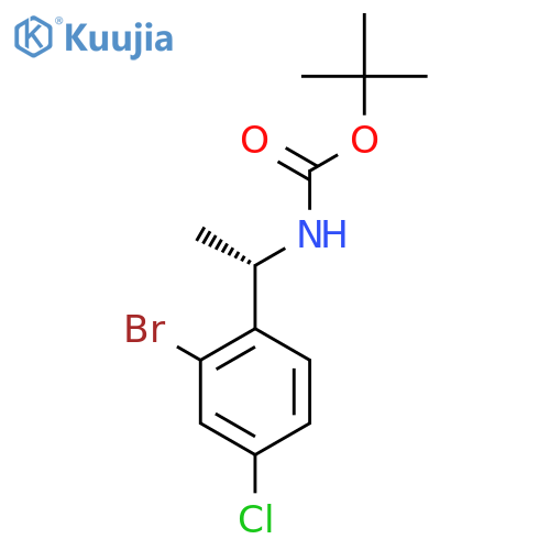 tert-butyl N-(1S)-1-(2-bromo-4-chlorophenyl)ethylcarbamate structure