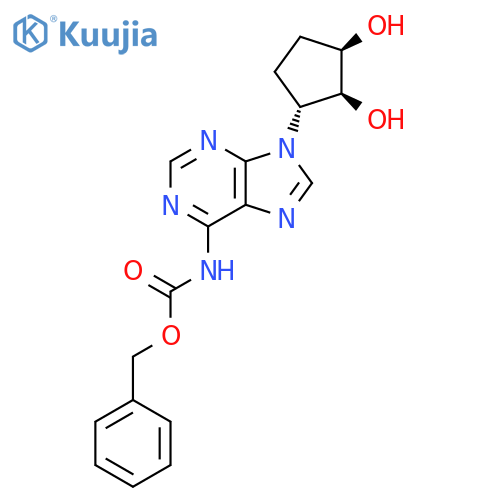 benzyl N-{9-(1R,2S,3R)-2,3-dihydroxycyclopentyl-9H-purin-6-yl}carbamate structure