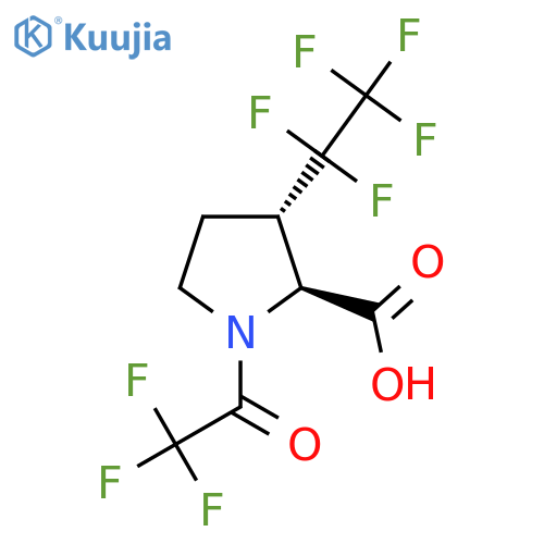 (2S,3S)-3-(1,1,2,2,2-pentafluoroethyl)-1-(2,2,2-trifluoroacetyl)pyrrolidine-2-carboxylic acid structure