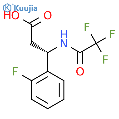 (3S)-3-(2-fluorophenyl)-3-(2,2,2-trifluoroacetamido)propanoic acid structure