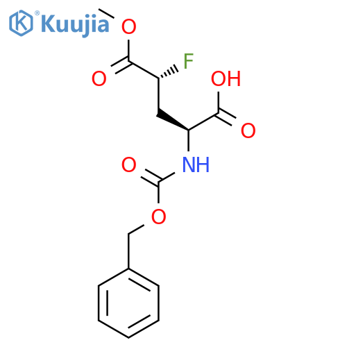(2S,4R)-2-{(benzyloxy)carbonylamino}-4-fluoro-5-methoxy-5-oxopentanoic acid structure