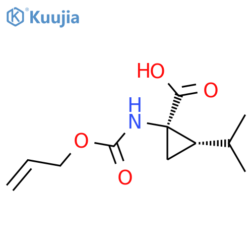 rac-(1R,2S)-1-{(prop-2-en-1-yloxy)carbonylamino}-2-(propan-2-yl)cyclopropane-1-carboxylic acid structure
